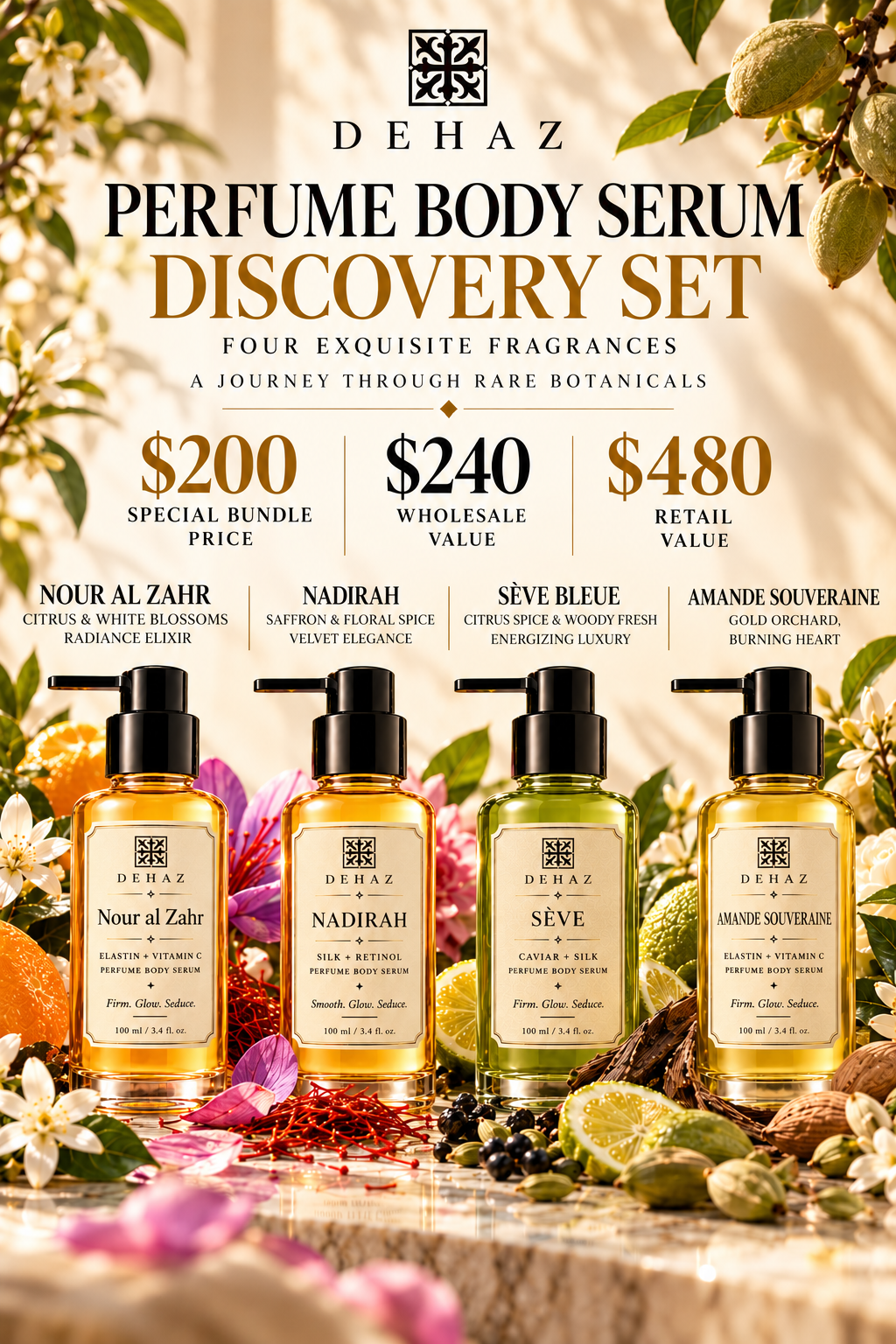 DEHAZ Perfume Body Serum Discovery Set - Bundle