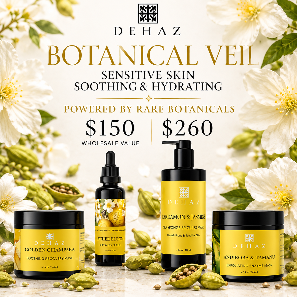 Botanical Veil — Sensitive Skin Ritual (4-Piece Bundle)