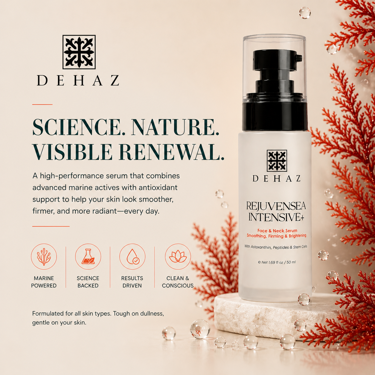 DEHAZ REJUVENSEA INTENSIVE+ FACE & NECK SERUM 1.69 oz / 50 ml