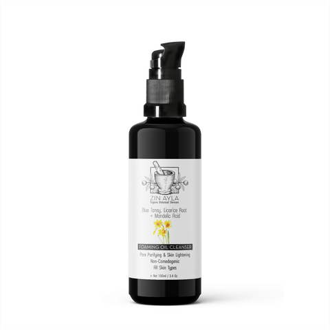 Blue Tansy, Licorice Root & Mandelic Acid Foaming Oil Cleanser 3.4 oz Glass Bottle