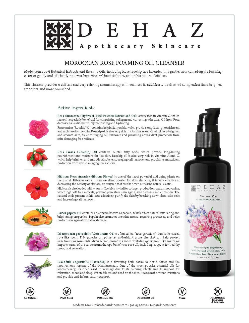Moroccan Rose Foaming Oil Cleanser – 3.4 Oz / 100 ml