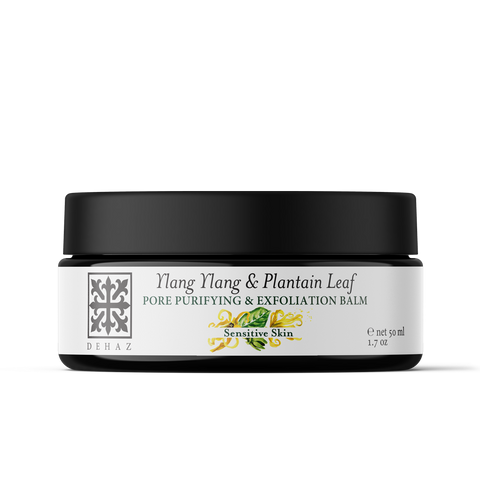 Ylang Ylang & Plantain Leaf Exfoliating Balm 50 ml Violet Glass Jar