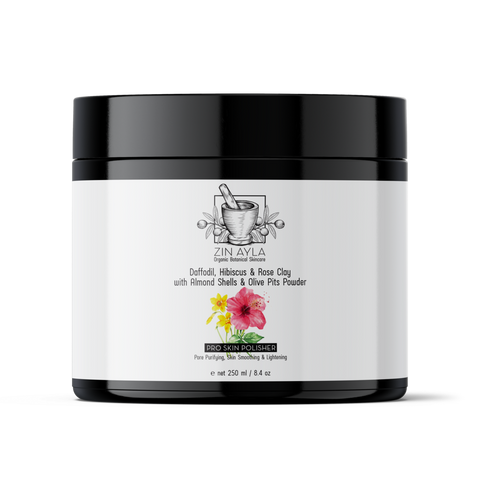 Daffodil, Hibiscus & Rose Clay Skin Polisher 8.4 oz Glass Jar
