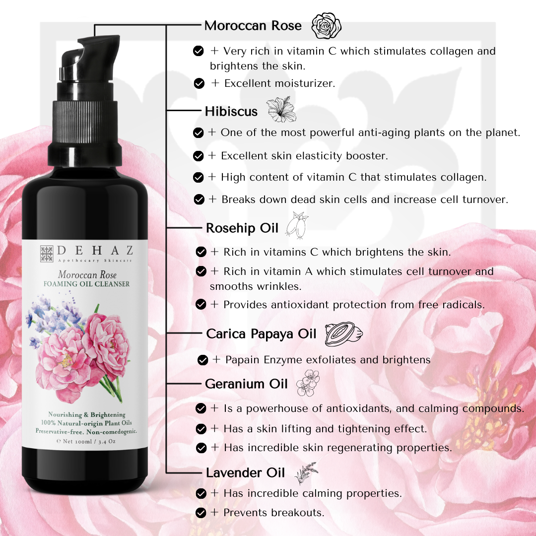 Moroccan Rose Foaming Oil Cleanser – 3.4 Oz / 100 ml