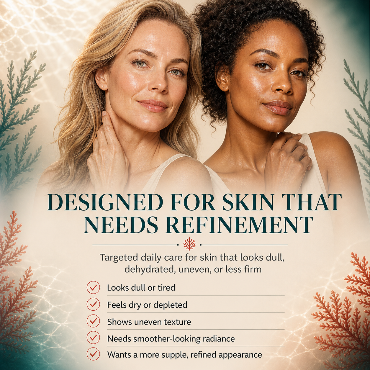 DEHAZ RejuvenSea Intensive+ Face & Neck Cream — designed for skin that needs refinement, targeted daily care for skin that looks dull dehydrated uneven or less firm, suitable for all skin types including mature sensitive and dry skin