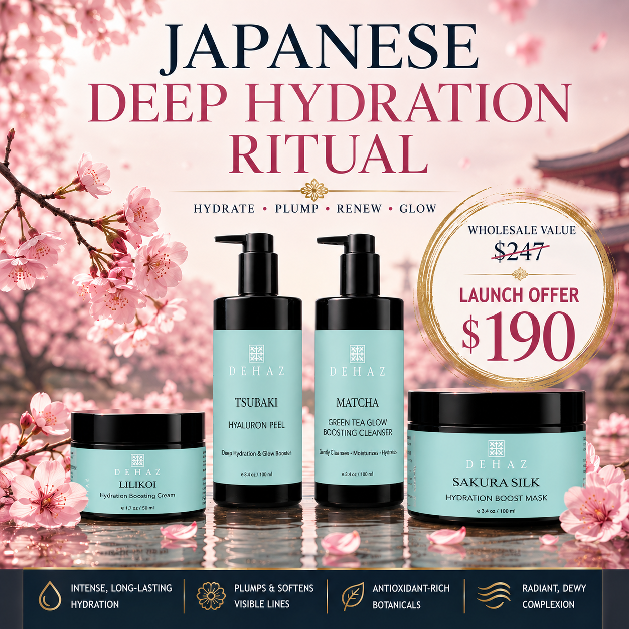 DEHAZ Japanese Deep Hydration Ritual — 4-Piece Bundle