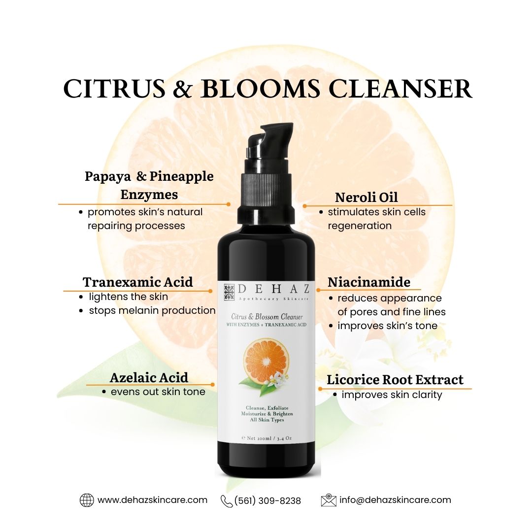 Citrus & Blossom Foaming Oil Cleanser with Enzymes & Tranexamic Acid – 3.4 Oz / 100 ml