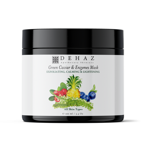 NEW! Green Caviar & Enzymes Mask  - 3.4 Oz Violet Glass Jar