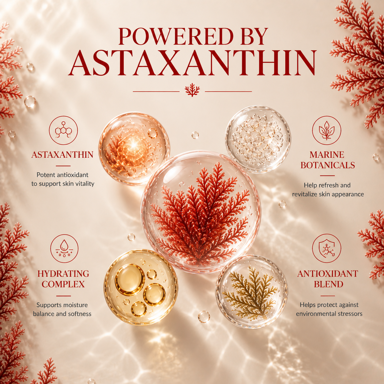 DEHAZ RejuvenSea Intensive+ powered by Astaxanthin — potent antioxidant active with marine botanicals hydrating complex and antioxidant blend for visibly radiant resilient skin