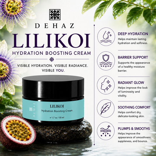Lilikoi Hydration Boosting Cream silky texture — deep moisture daily cream for dry, sensitive and post-treatment skin