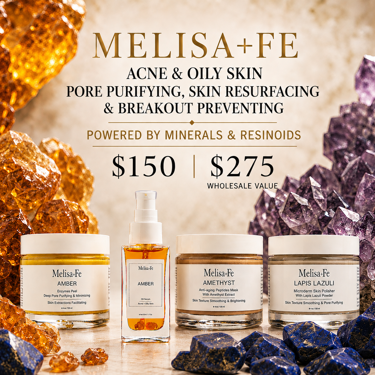 Melisa+Fe Acne & Oily Skin Professional Facial Protocol Kit Bundle