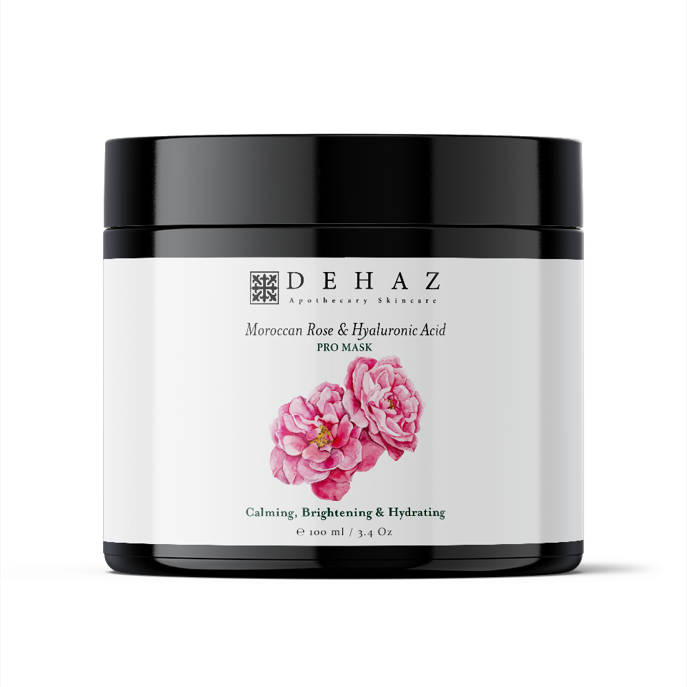 Moroccan Rose & Hyaluronic Hydration Mask – Hydrating Face Mask for Radiance 3.4 Oz