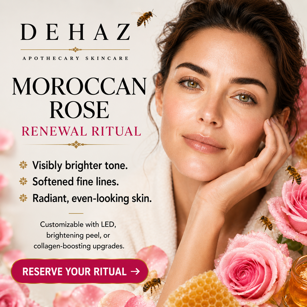 DEHAZ Moroccan Rose & Honey Hydrating Face Mask- 3.4 oz / 100 ml