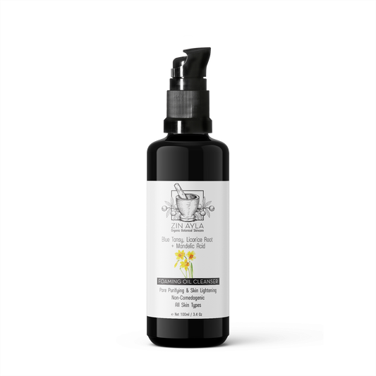 Blue Tansy, Licorice Root & Mandelic Acid Foaming Oil Cleanser 3.4 oz Glass Bottle