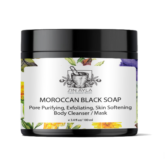 ZIN AYLA Moroccan Black Soap Body Mask / Cleanser 3.4 Oz