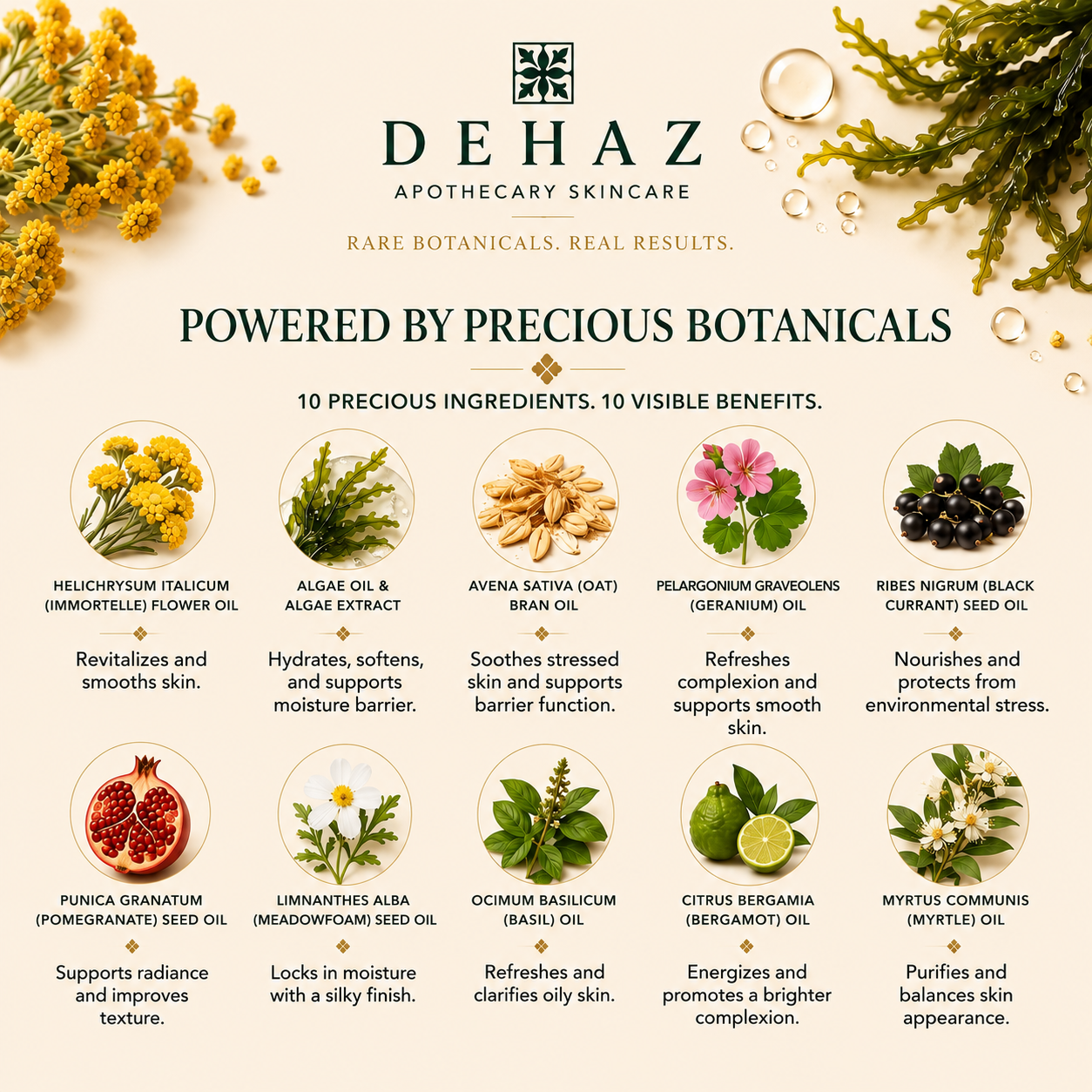 Immortelle Algae Serum Black Currant Pomegranate Amaranthus Squalane combination oily skin
