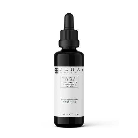 Pink Lotus & Lily Concentrated Anti-Aging Serum -  50 ml Violet Glass Bottle