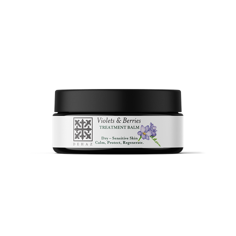 Violets &amp; Berries Treatment Balm 50 ml Violet Glass Jar